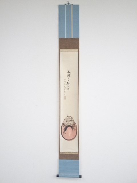 木村光年筆　達磨図　肉筆紙本掛軸（箱付）